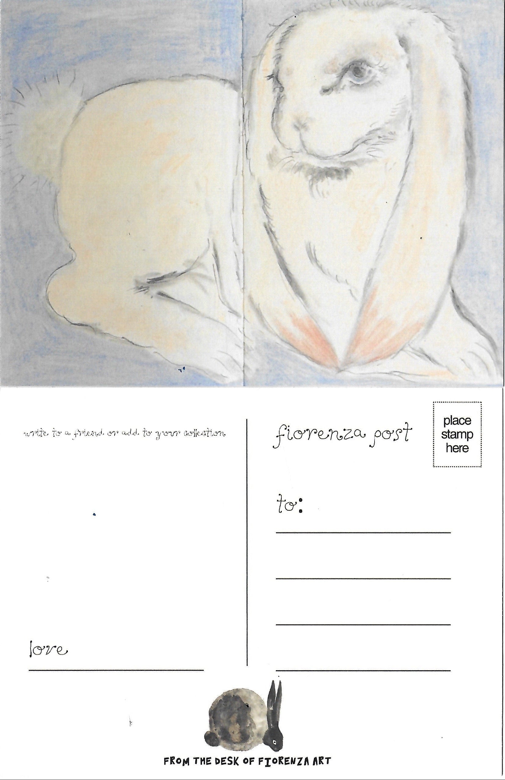 pink fuzzy bun mini print