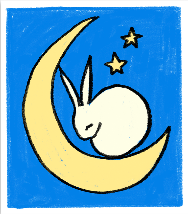 moon & star bun sticker