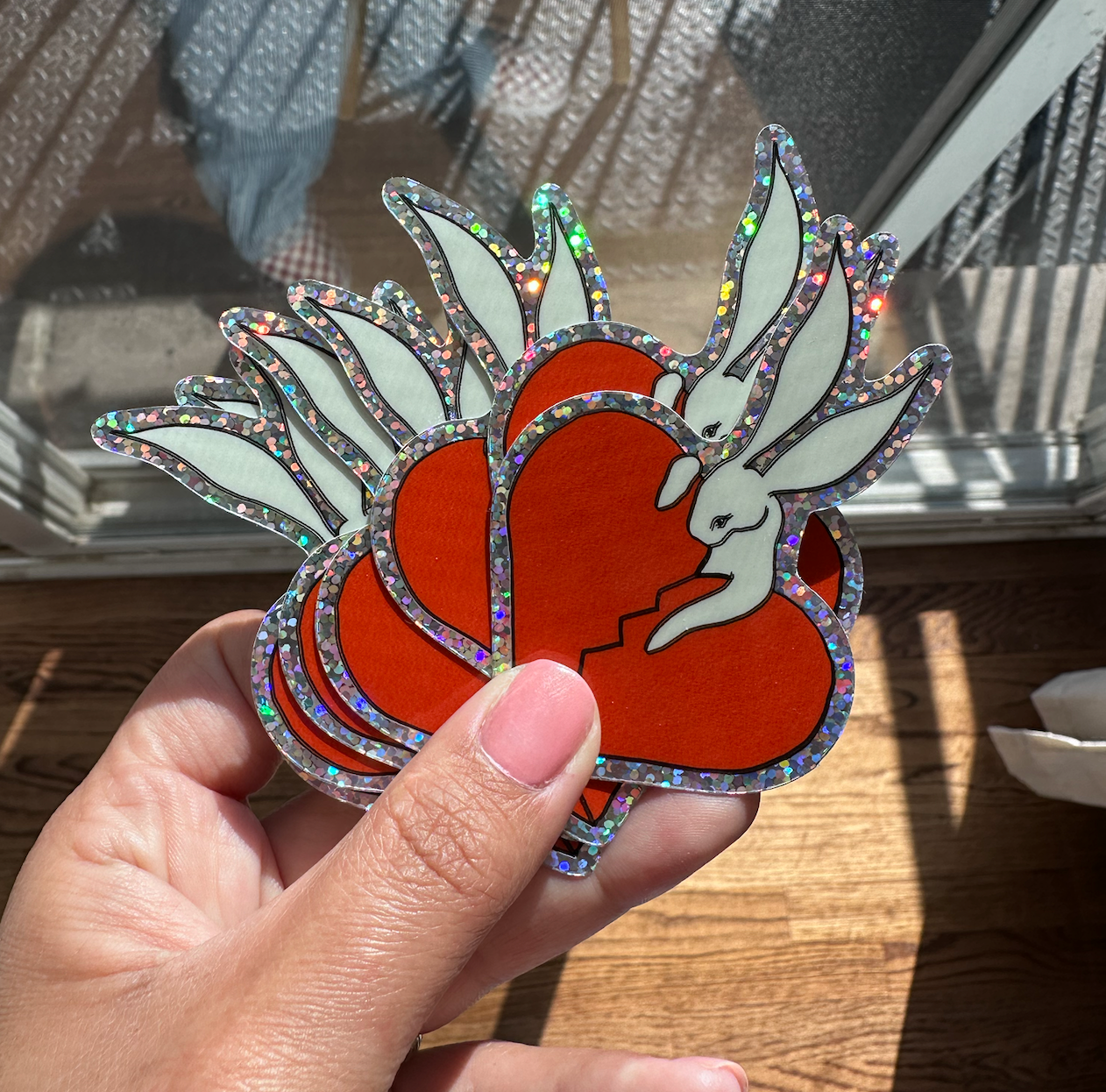 holding it together holographic sticker