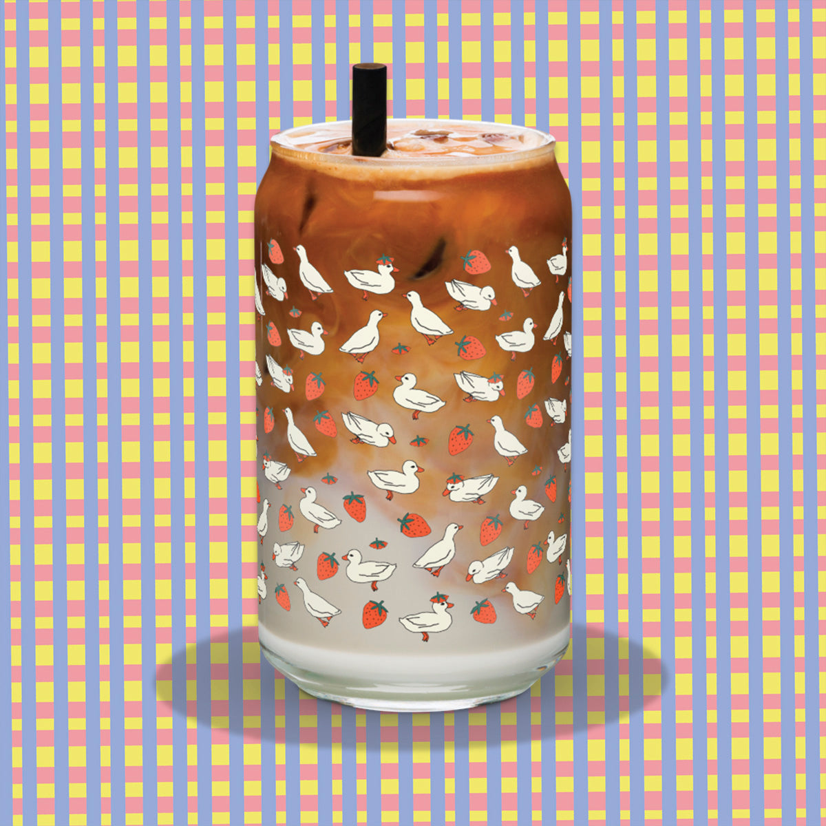 ducks and strawberries glass